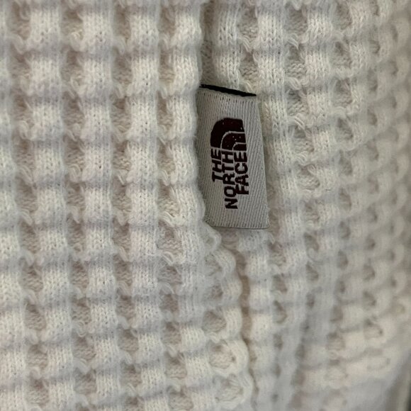 The North Face Women's XL White Waffle Knit Top Sweatshirt Mock Neck Long Sleeve - Picture 2 of 10
